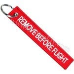 Remove Before Flight Nakış işleme Anahtarlık Çift Taraflı Kırmızı 13×2.5 cm