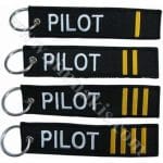 Pilot Havacı Nakış işleme Anahtarlık Çift Taraflı Kıdemli 13x3,5 cm