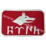 Bayrak Kırmızısı Göktürkçe Türk Yazısı Kurt Kafası 7,5x5 cm