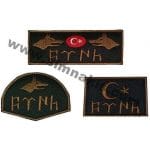 Göktürkçe Kurt 3'lü nakış işleme arma Patch peç