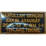 Personel isimliği nakış işleme 12x6 cm