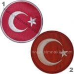 Türk Bayrak nakış işleme arma patch peç 6x6 cm