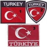 Türkiye Turkey nakış işleme bayraklar 1.bayrak 6x7 cm   2.bayrak 6,5x7 cm  3.bayrak 6x8 cm