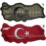 Türkiye haritalı bayrak nakış işleme 7x3,5 cm