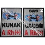 Sas personel isimliği nakış işleme arma patch 6,5x9 cm