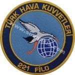 221 Filo Türk Hava Kuvvetleri nakış işleme arma 9x9 cm