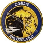 212 Özel Filo Doğan nakış işleme arma 9x9 cm