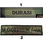 Askeri Personel Yaka isimliği Nakış İşleme 13x3 cm isimlik