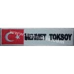 Bayraklı nakış işleme isimlik 3x13 cm
