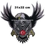 Kartal mont 31x32 cm nakış işleme arma patch