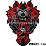 Kurt Cakal Kafası Mont arması nakış işleme arma pec 23x30 cm