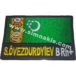 Ülke Bayraklı isimlik nakış işleme arma patch 8x5 cm