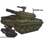 Askeri Tank Nakış işleme Arma Patch 2 parca 6,5x10 cm ve 16x25 cm