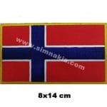 Norveç Norway Nakış İşleme Bayrak patch peç 8x14 cm