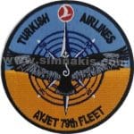 Turkish Airlines Ayjet 79th Fleet nakış işleme arma patch 9,5x9,5 cm