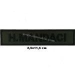 Personel Yaka isimliği Haki Siyah Nakış işleme 2,5x11,5 cm