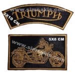 Triumph ve Motor nakış işleme arma patch peç 2 parça