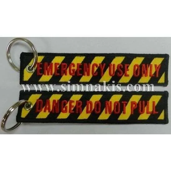 12477 Emergency Use Only kumaş Nakış işleme Anahtarlık 13×3 cm - Görsel 1