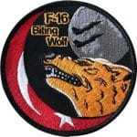 F-16 Biting Wolf nakış işleme arma patch 9,5 cm