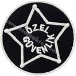 özel güvenlik arması nakış işleme arma peç siyah beyaz 6x6 cm