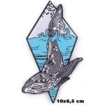 Yunus balığı nakış işleme arma patch peç yama 6,5x10 cm