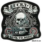 Lucky live to ride Mont arması nakış işleme patch 26x27,5 cm