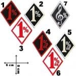 Yüzde bir %1 nakış işleme arma patch peç yama 6x8 cm