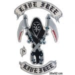 Motorcu mont arması nakış işleme arma patch peç 4 parça 35x52 cm
