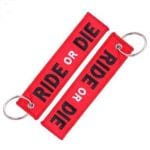 Ride or die nakış işleme anahtarlık çift taraflı 3x13 cm
