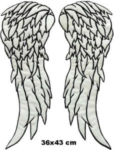 Melek Kanatları Nakış İşleme Arma Patch 1 Çift 36x43 cm – 1 Model Reflektör Kumaşlı - Görsel 2