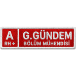 Personel Yaka isimliği Nakış İşleme arma patch peç 11x2.5 cm
