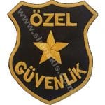 özel güvenlik arması nakış işleme arma peç siyah sarı 9x7,5