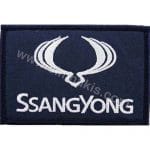 Ssangyong Logo Nakış İşleme Arma Amblem Patch Siyah 9x5,5 cm