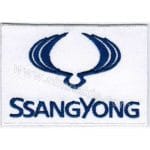 Ssangyong Logo Nakış İşleme Arma Amblem Patch Beyaz 9x5,5 cm