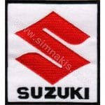 Suzuki Logo Nakış İşleme Arması Amblem Patch Beyaz 7x6,5 cm