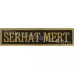 Personel Yaka isimliği Nakış İşleme Siyah Gold 9x2 cm isimlik