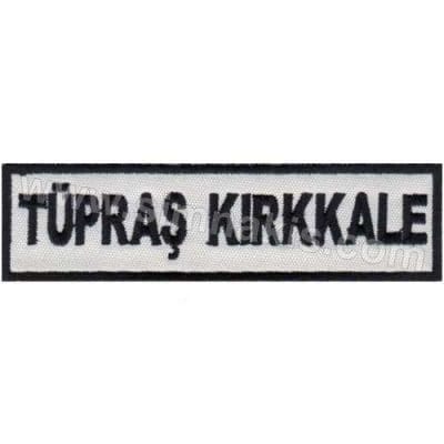 Nomex Yaka isimliği Tüpraş Kırkkale Nakış İşleme Beyaz Siyah 11x3 cm isimlik