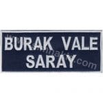 Vale Personel Yaka isimliği Lacivert Beyaz Nakış İşleme 11,5x5 cm isimlik