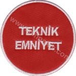 Nomex Petkim Personel Yaka Görev isimliği Teknik Emniyet Nakış İşleme 7x7 cm isimlik