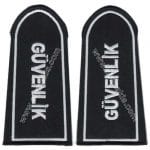 Güvenlik Apoleti Nakış işleme Siyah Beyaz 1.çift