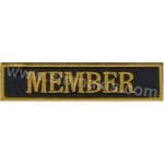 Motorcu Personel Yaka isimliği Member Siyah Gold Nakış İşleme 9x2 cm isimlik