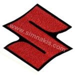 Suzuki Logo Nakış İşleme Arma Amblemi Patch Kırmızı 10x10 cm
