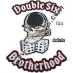 Double Six Brotherhood Motosiklet Mont 5 Parça Nakış Patch 47x34 cm