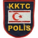 KKTC kuzey kıbrıs türk cumhuriyeti polis arması nakış işleme patch 9x8 cm
