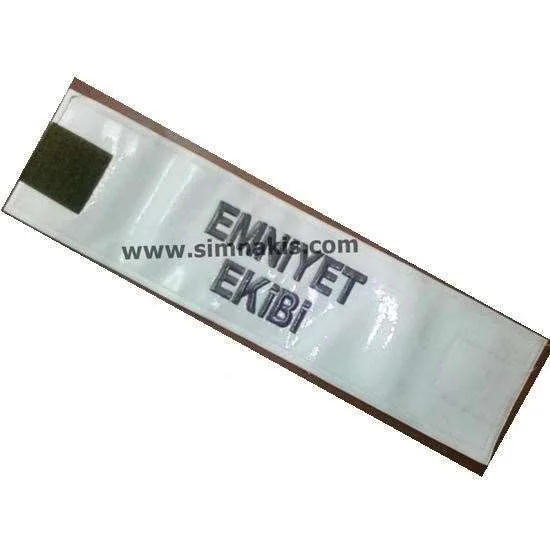 9588 Emniyet Ekibi Nakış Kolluk Kol Bantı 40x10 cm Cırt Bantlı - Görsel 1