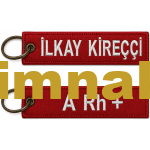 Nakış anahtarlık çift taraflı isim soy isim veya plaka kan gurubu yazılabilir 3x13 cm