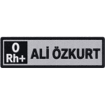 Motorcu Yaka isimliği Nakış İşleme Reflektörlü Kan Grup 8x2.5 cm