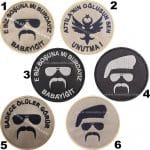 E biz boşunamı burdayız babayiğit ölüler görür nakış işleme arma patch 8x8 cm