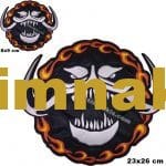 Black Demon nakış işleme arma patch peç 2 Parça 8x9 cm ve 23x26 cm