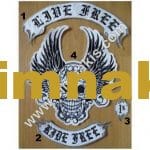 Live Free Ride Free nakış işleme arma patch peç seti 35x45 cm